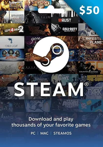 USA Steam 50 Dolāru Dāvanu Karte cover image